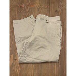 E17 Talbots Perfect Skimmer Khaki‎ Beige Cropped Pants 2P Petite Chino Trousers